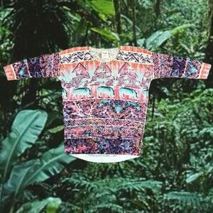 🐘 Roots x JUMA Colourful Boho Collaboration  Patterned Lightweight Sweater